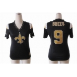 nike women nfl jerseys new orleans saints #9 brees field flirt fashion black[nike 2012]