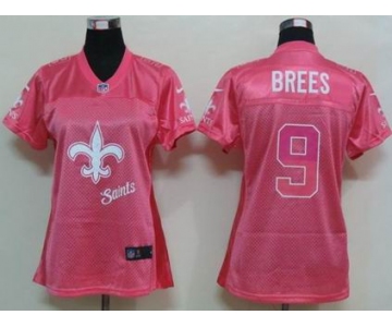 nike women nfl jerseys new orleans saints #9 brees pink[2012 fem fan]