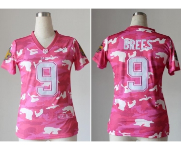 nike women nfl jerseys new orleans saints #9 brees pink[fashion camo]