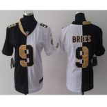 nike women nfl jerseys new orleans saints #9 brees white-black[ split]