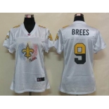 nike women nfl jerseys new orleans saints #9 brees white[2012 fem fan]