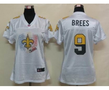 nike women nfl jerseys new orleans saints #9 brees white[2012 fem fan]