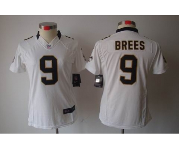 nike women nfl jerseys new orleans saints #9 brees white[nike limited]