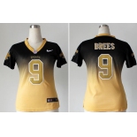 nike women nfl jerseys new orleans saints #9 drew brees black-gold[Elite drift fashion][second version]