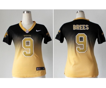 nike women nfl jerseys new orleans saints #9 drew brees black-gold[Elite drift fashion][second version]