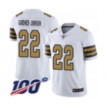 Youth New Orleans Saints #22 Chauncey Gardner-Johnson Limited White Rush Vapor Untouchable 100th Season Football Jersey