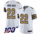 Youth New Orleans Saints #22 Chauncey Gardner-Johnson Limited White Rush Vapor Untouchable 100th Season Football Jersey