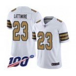 Youth New Orleans Saints #23 Marshon Lattimore Limited White Rush Vapor Untouchable 100th Season Football Jersey