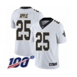 Youth New Orleans Saints #25 Eli Apple White Vapor Untouchable Limited Player 100th Season Football Jersey