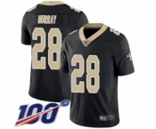 Youth New Orleans Saints #28 Latavius Murray Black Team Color Vapor Untouchable Limited Player 100th Season Football Jersey