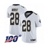 Youth New Orleans Saints #28 Latavius Murray White Vapor Untouchable Limited Player 100th Season Football Jersey