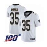 Youth New Orleans Saints #35 Marcus Sherels White Vapor Untouchable Limited Player 100th Season Football Jersey