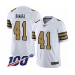 Youth New Orleans Saints #41 Alvin Kamara Limited White Rush Vapor Untouchable 100th Season Football Jersey