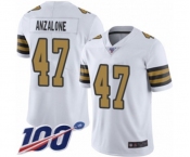 Youth New Orleans Saints #47 Alex Anzalone Limited White Rush Vapor Untouchable 100th Season Football Jersey