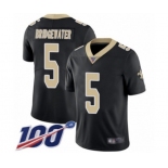 Youth New Orleans Saints #5 Teddy Bridgewater Black Team Color Vapor Untouchable Limited Player 100th Season Football Jersey