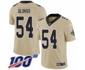 Youth New Orleans Saints #54 Kiko Alonso Limited Gold Inverted Legend 100th Season Football Jersey