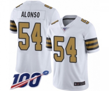 Youth New Orleans Saints #54 Kiko Alonso Limited White Rush Vapor Untouchable 100th Season Football Jersey