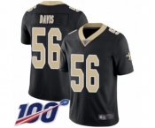 Youth New Orleans Saints #56 DeMario Davis Black Team Color Vapor Untouchable Limited Player 100th Season Football Jersey