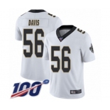 Youth New Orleans Saints #56 DeMario Davis White Vapor Untouchable Limited Player 100th Season Football Jersey