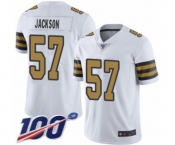 Youth New Orleans Saints #57 Rickey Jackson Limited White Rush Vapor Untouchable 100th Season Football Jersey