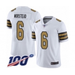 Youth New Orleans Saints #6 Thomas Morstead Limited White Rush Vapor Untouchable 100th Season Football Jersey