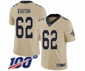 Youth New Orleans Saints #62 Nick Easton Limited Gold Inverted Legend 100th Season Football Jersey