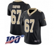 Youth New Orleans Saints #67 Larry Warford Black Team Color Vapor Untouchable Limited Player 100th Season Football Jersey