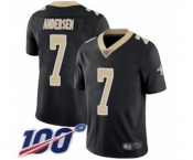 Youth New Orleans Saints #7 Morten Andersen Black Team Color Vapor Untouchable Limited Player 100th Season Football Jersey