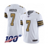 Youth New Orleans Saints #7 Morten Andersen Limited White Rush Vapor Untouchable 100th Season Football Jersey