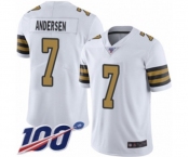 Youth New Orleans Saints #7 Morten Andersen Limited White Rush Vapor Untouchable 100th Season Football Jersey