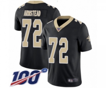 Youth New Orleans Saints #72 Terron Armstead Black Team Color Vapor Untouchable Limited Player 100th Season Football Jersey