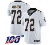 Youth New Orleans Saints #72 Terron Armstead White Vapor Untouchable Limited Player 100th Season Football Jersey