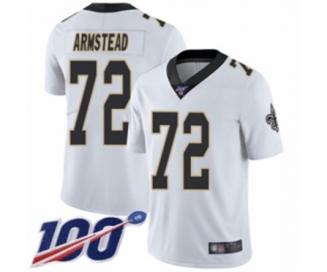 Youth New Orleans Saints #72 Terron Armstead White Vapor Untouchable Limited Player 100th Season Football Jersey