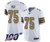 Youth New Orleans Saints #75 Andrus Peat Limited White Rush Vapor Untouchable 100th Season Football Jersey