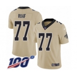 Youth New Orleans Saints #77 Willie Roaf Limited Gold Inverted Legend 100th Season Football Jersey