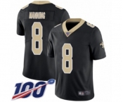 Youth New Orleans Saints #8 Archie Manning Black Team Color Vapor Untouchable Limited Player 100th Season Football Jersey