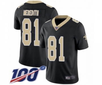 Youth New Orleans Saints #81 Cameron Meredith Black Team Color Vapor Untouchable Limited Player 100th Season Football Jersey