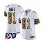 Youth New Orleans Saints #81 Cameron Meredith Limited White Rush Vapor Untouchable 100th Season Football Jersey