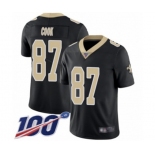 Youth New Orleans Saints #87 Jared Cook Black Team Color Vapor Untouchable Limited Player 100th Season Football Jersey