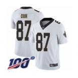 Youth New Orleans Saints #87 Jared Cook White Vapor Untouchable Limited Player 100th Season Football Jersey