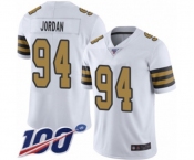 Youth New Orleans Saints #94 Cameron Jordan Limited White Rush Vapor Untouchable 100th Season Football Jersey