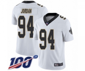 Youth New Orleans Saints #94 Cameron Jordan White Vapor Untouchable Limited Player 100th Season Football Jersey