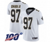 Youth New Orleans Saints #97 Mario Edwards Jr White Vapor Untouchable Limited Player 100th Season Football Jersey