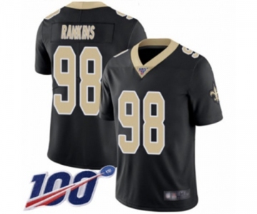 Youth New Orleans Saints #98 Sheldon Rankins Black Team Color Vapor Untouchable Limited Player 100th Season Football Jersey