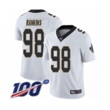 Youth New Orleans Saints #98 Sheldon Rankins White Vapor Untouchable Limited Player 100th Season Football Jersey