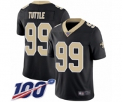 Youth New Orleans Saints #99 Shy Tuttle Black Team Color Vapor Untouchable Limited Player 100th Season Football Jersey