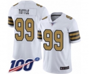 Youth New Orleans Saints #99 Shy Tuttle Limited White Rush Vapor Untouchable 100th Season Football Jersey