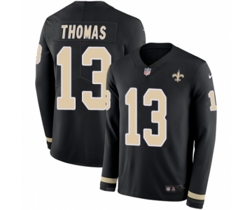 Youth Nike New Orleans Saints #13 Michael Thomas Limited Black Therma Long Sleeve NFL Jersey