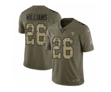 Youth Nike New Orleans Saints #26 P. J. Williams Limited Olive Camo 2017 Salute to Service NFL Jersey