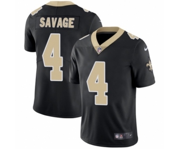 Youth Nike New Orleans Saints #4 Tom Savage Black Team Color Vapor Untouchable Limited Player NFL Jersey